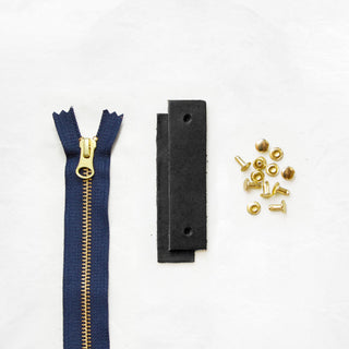 Woodland - Black Leather + Hardware Kit - WOOD - LH - BLA - NAVY - BRA - Leather + Hardware Kit - Klum House