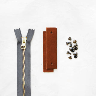 Woodland - Chestnut Leather + Hardware Kit - WOOD - LH - CHEST - GRAY - AB - Leather + Hardware Kit - Klum House