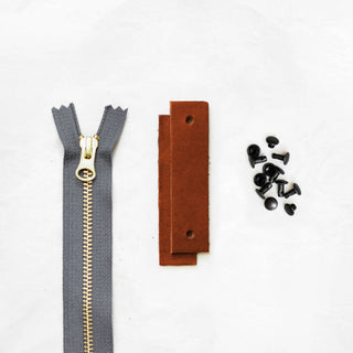 Woodland - Chestnut Leather + Hardware Kit - WOOD - LH - CHEST - GRAY - BLA - Leather + Hardware Kit - Klum House