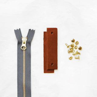 Woodland - Chestnut Leather + Hardware Kit - WOOD - LH - CHEST - GRAY - BRA - Leather + Hardware Kit - Klum House