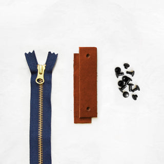 Woodland - Chestnut Leather + Hardware Kit - WOOD - LH - CHEST - NAVY - BLA - Leather + Hardware Kit - Klum House