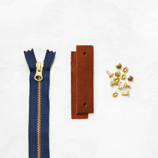 Woodland - Chestnut Leather + Hardware Kit - WOOD - LH - CHEST - NAVY - BRA - Leather + Hardware Kit - Klum House