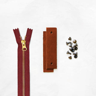 Woodland - Chestnut Leather + Hardware Kit - WOOD - LH - CHEST - RUST - AB - Leather + Hardware Kit - Klum House