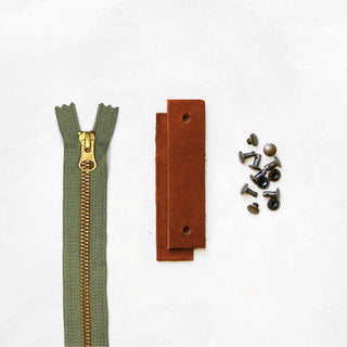 Woodland - Chestnut Leather + Hardware Kit - WOOD - LH - CHEST - SAGE - AB - Leather + Hardware Kit - Klum House