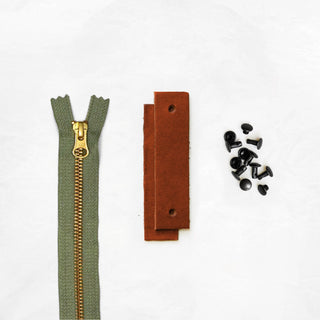 Woodland - Chestnut Leather + Hardware Kit - WOOD - LH - CHEST - SAGE - BLA - Leather + Hardware Kit - Klum House