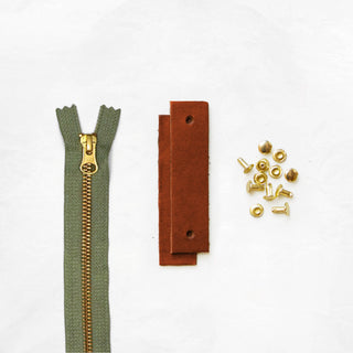 Woodland - Chestnut Leather + Hardware Kit - WOOD - LH - CHEST - SAGE - BRA - Leather + Hardware Kit - Klum House