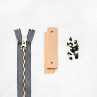 Woodland - Tan Leather + Hardware Kit - WOOD - LH - TAN - GRAY - AB - Leather + Hardware Kit - Klum House