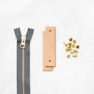 Woodland - Tan Leather + Hardware Kit - WOOD - LH - TAN - GRAY - BRA - Leather + Hardware Kit - Klum House