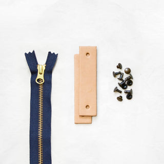 Woodland - Tan Leather + Hardware Kit - WOOD - LH - TAN - NAVY - AB - Leather + Hardware Kit - Klum House