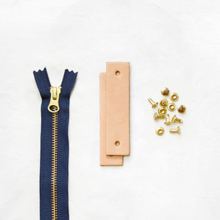 Woodland - Tan Leather + Hardware Kit - WOOD - LH - TAN - NAVY - BRA - Leather + Hardware Kit - Klum House