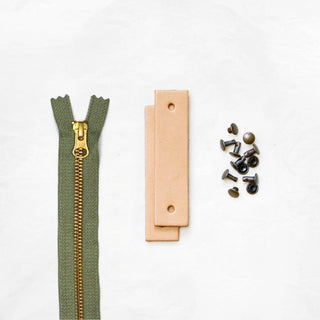 Woodland - Tan Leather + Hardware Kit - WOOD - LH - TAN - SAGE - AB - Leather + Hardware Kit - Klum House