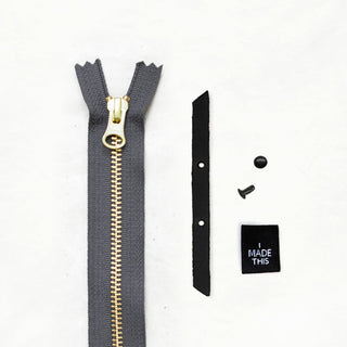 Zipper Pouch - Black Leather + Hardware Kit - ZIPPO - LH - BLA - BLA - GRAY - Leather + Hardware Kit - Klum House