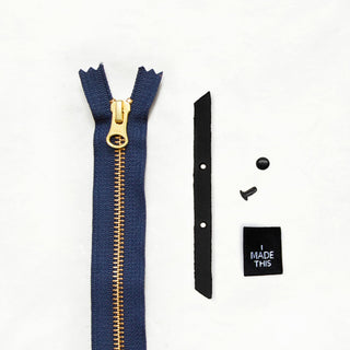 Zipper Pouch - Black Leather + Hardware Kit - ZIPPO - LH - BLA - BLA - NAVY - Leather + Hardware Kit - Klum House