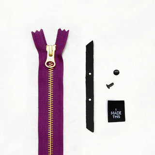 Zipper Pouch - Black Leather + Hardware Kit - ZIPPO - LH - BLA - BLA - PLUM - Leather + Hardware Kit - Klum House