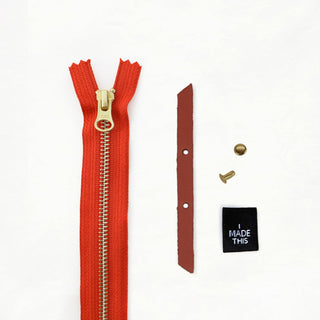 Zipper Pouch - Chestnut Leather + Hardware Kit - ZIPPO - LH - CHEST - AB - PER - Leather + Hardware Kit - Klum House