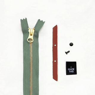 Zipper Pouch - Chestnut Leather + Hardware Kit - ZIPPO - LH - CHEST - BLA - SAGE - Leather + Hardware Kit - Klum House