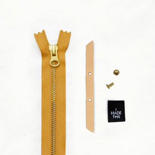 Zipper Pouch - Tan Leather + Hardware Kit - ZIPPO - LH - TAN - AB - MUST - Leather + Hardware Kit - Klum House