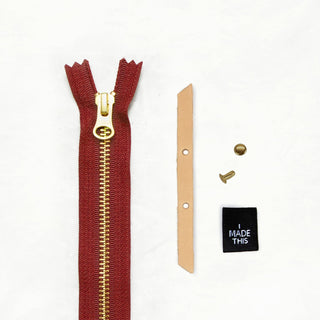 Zipper Pouch - Tan Leather + Hardware Kit - ZIPPO - LH - TAN - AB - RUST - Leather + Hardware Kit - Klum House