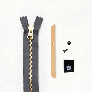 Zipper Pouch - Tan Leather + Hardware Kit - ZIPPO - LH - TAN - BLA - NAVY - Leather + Hardware Kit - Klum House