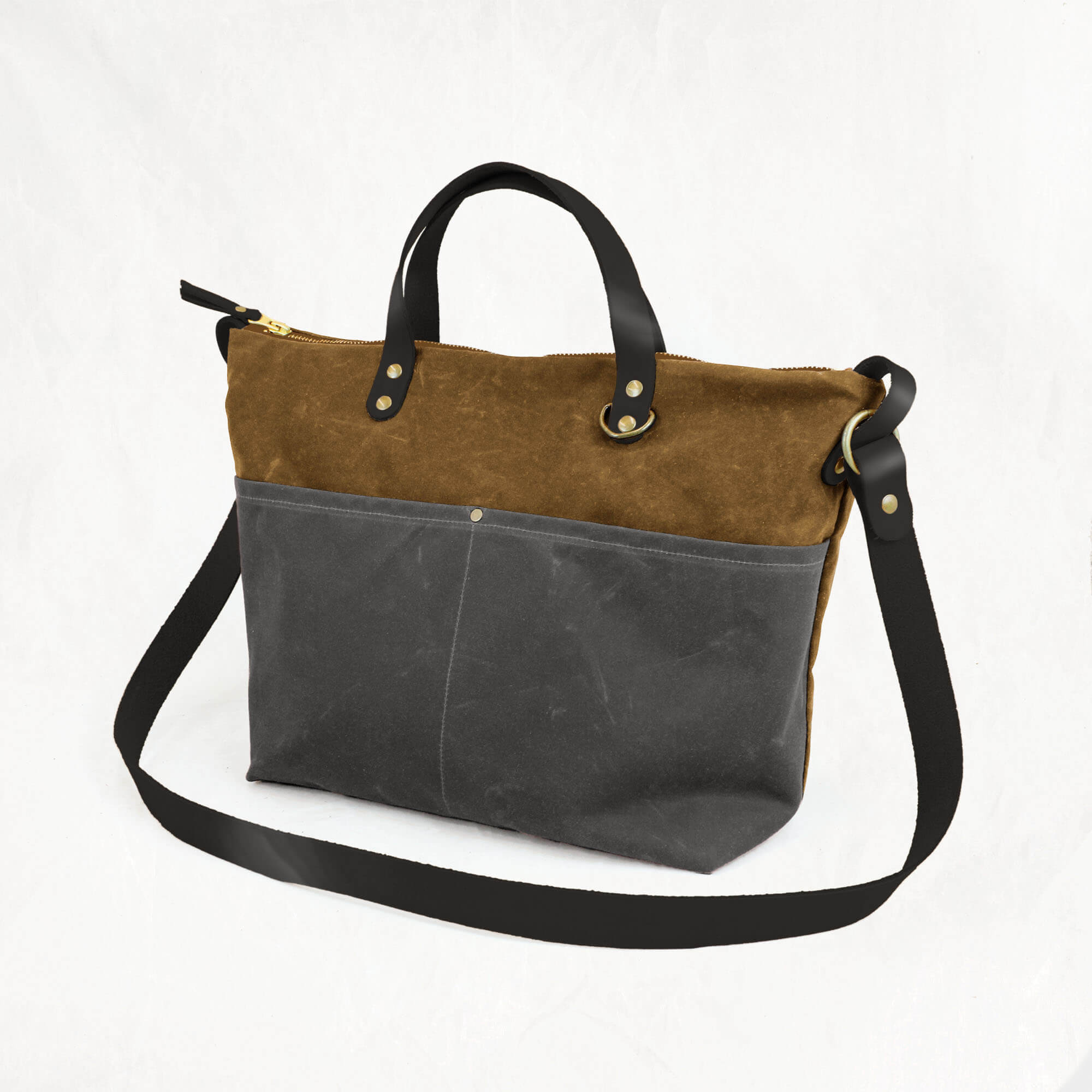 Handmade Waxed Canvas Lined Zipper Tote | Small | The Minimalist
