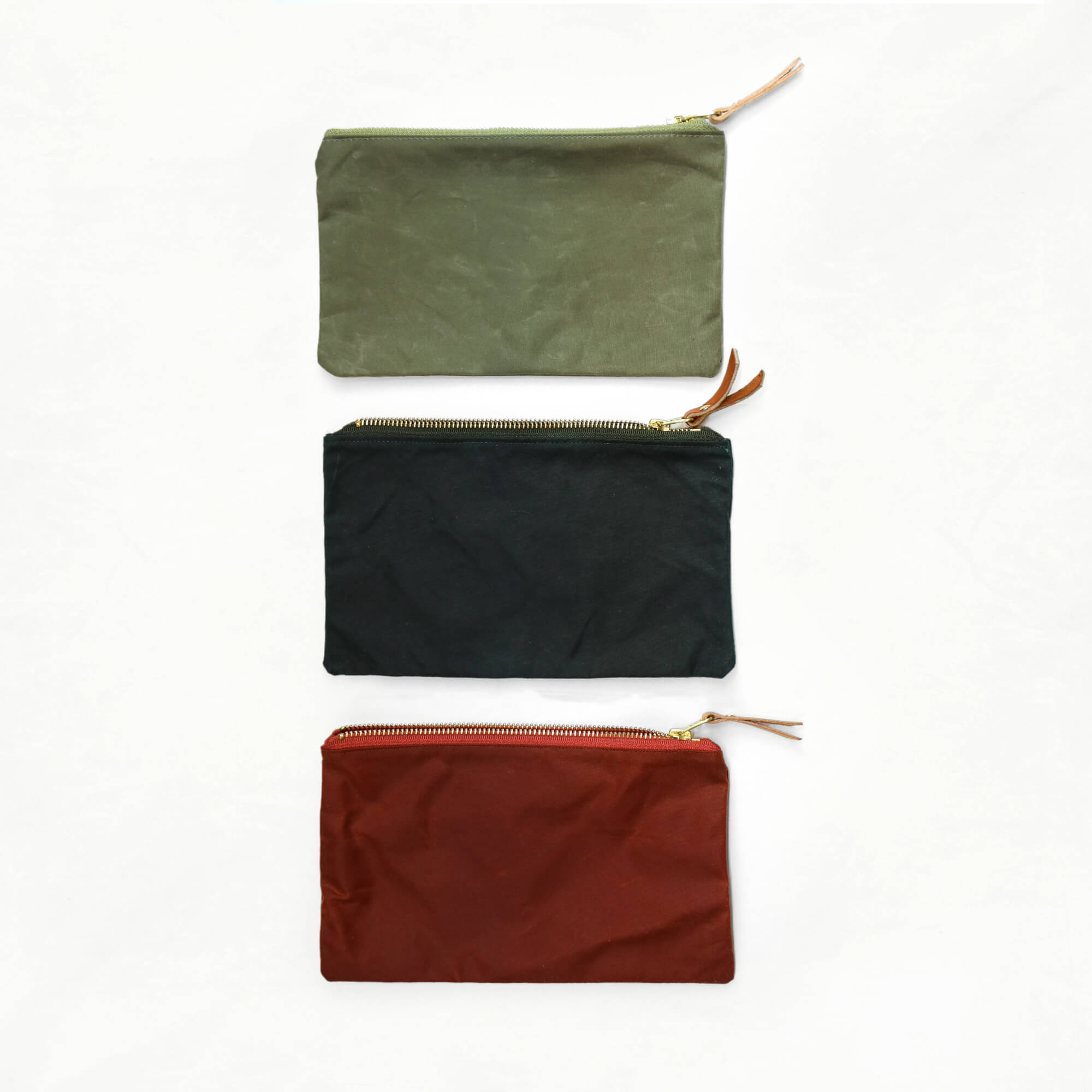 Waxed Canvas Pouch With Wristlets Heavy Duty Waxed Canvas Zipper Pouch Tool  bag