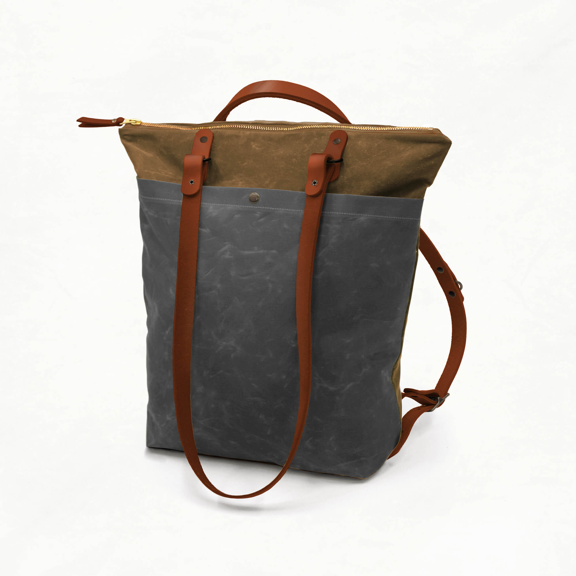 Shadow Red and Slate Large Crossbody Bag - Recycled Leather