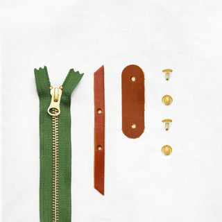 Chestnut + Brass + Spring Green