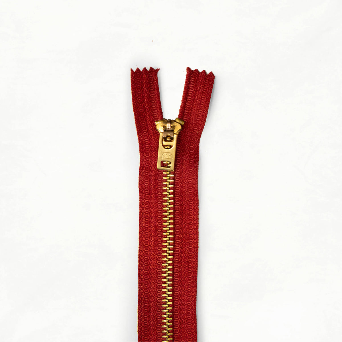 7" Brass Zippers - Red (Deadstock)